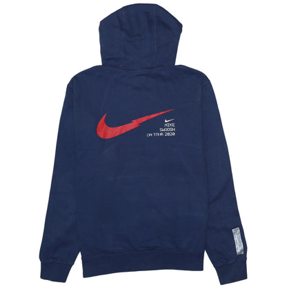Nike Men's Blue Pullover Hoodie Medium Graphic Sportswear