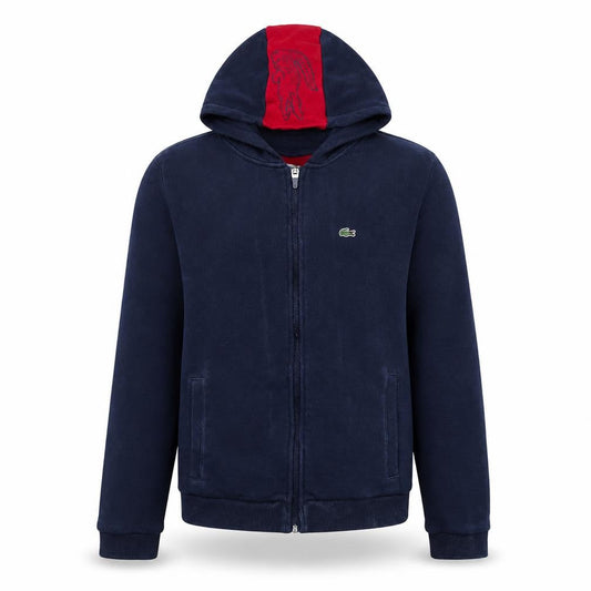 Lacoste Teens Blue Full Zip Hoodie Size 16 Cotton Blend