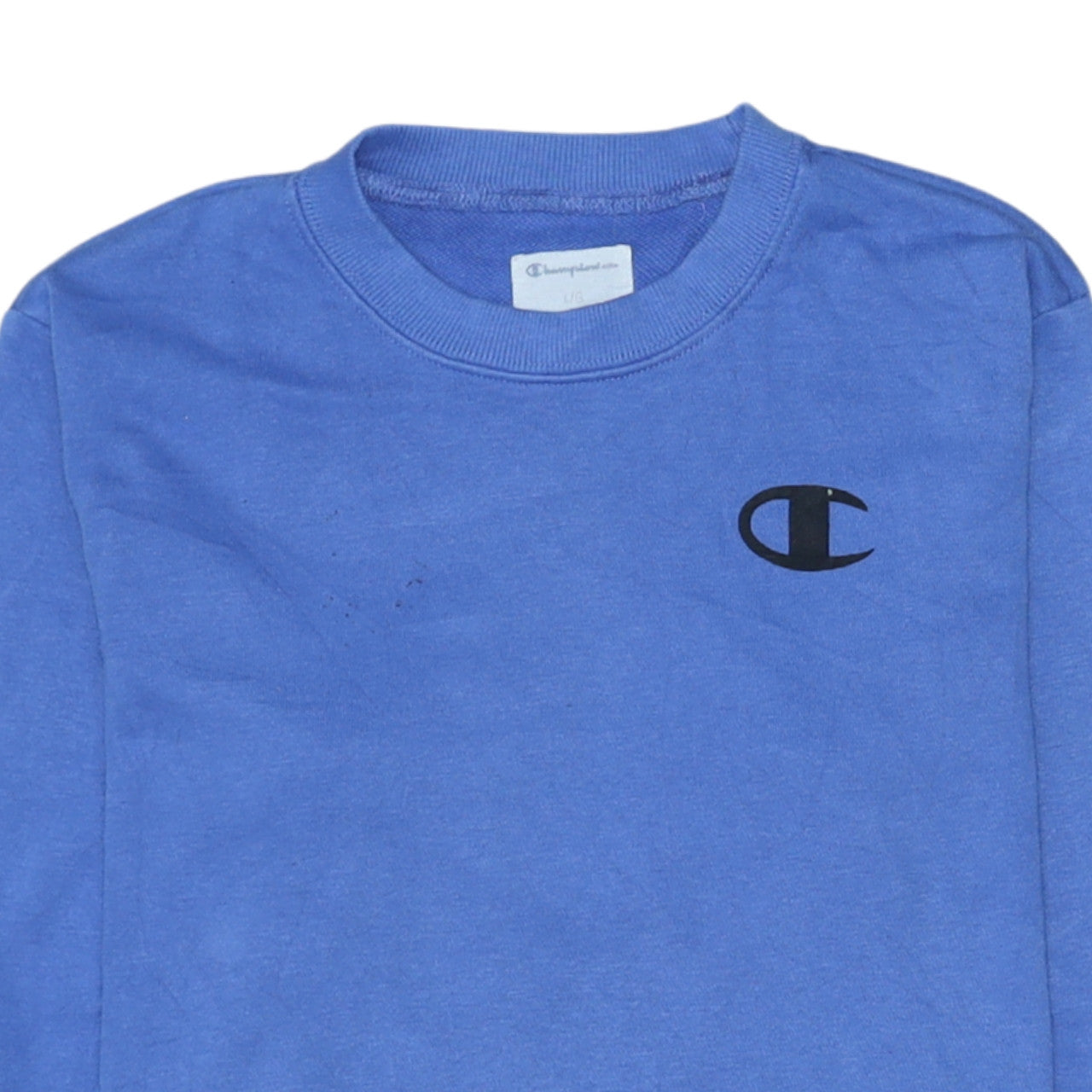 Champion Men's Blue L Pullover Crew Neck Logo Sweatshirt