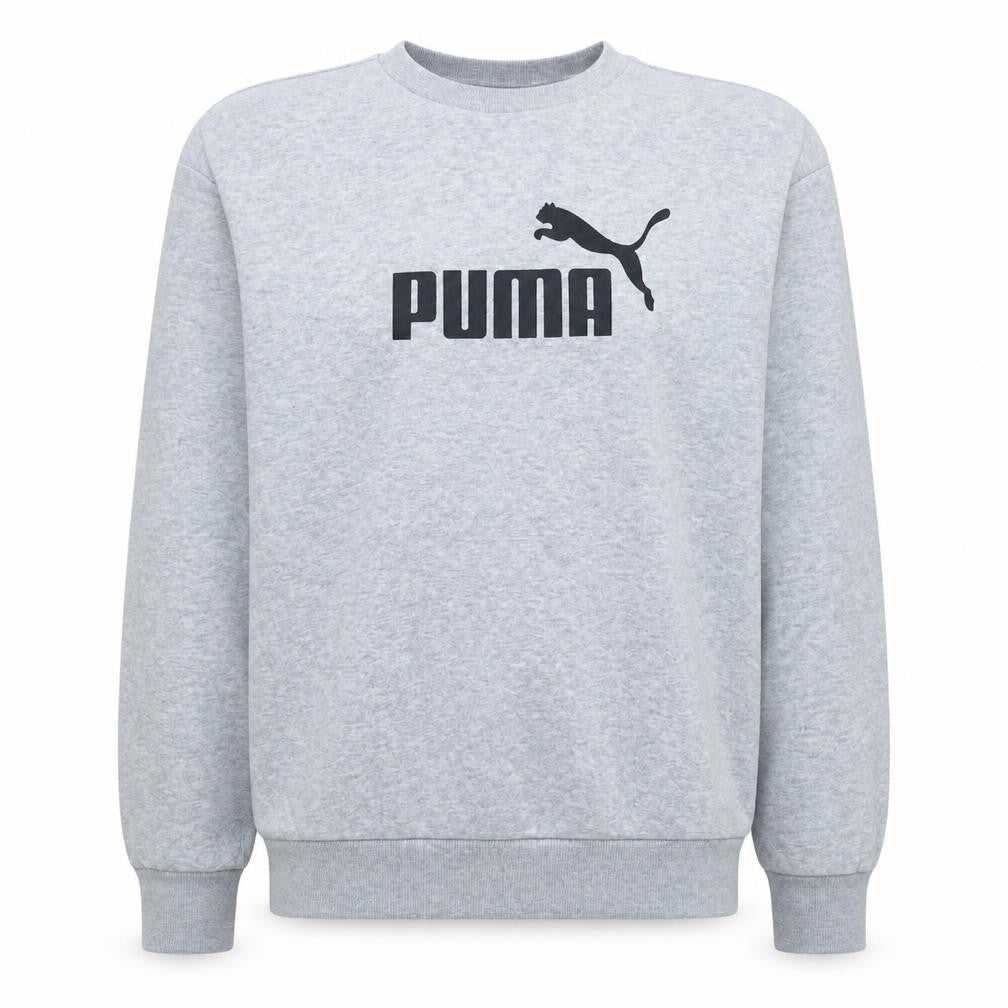 Puma Men's Grey Logo Crew Neck Pullover Sweatshirt Size L