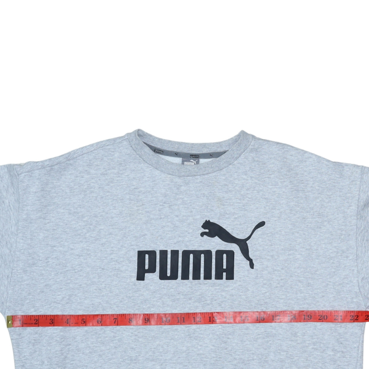 Puma Men's Grey Logo Crew Neck Pullover Sweatshirt Size L