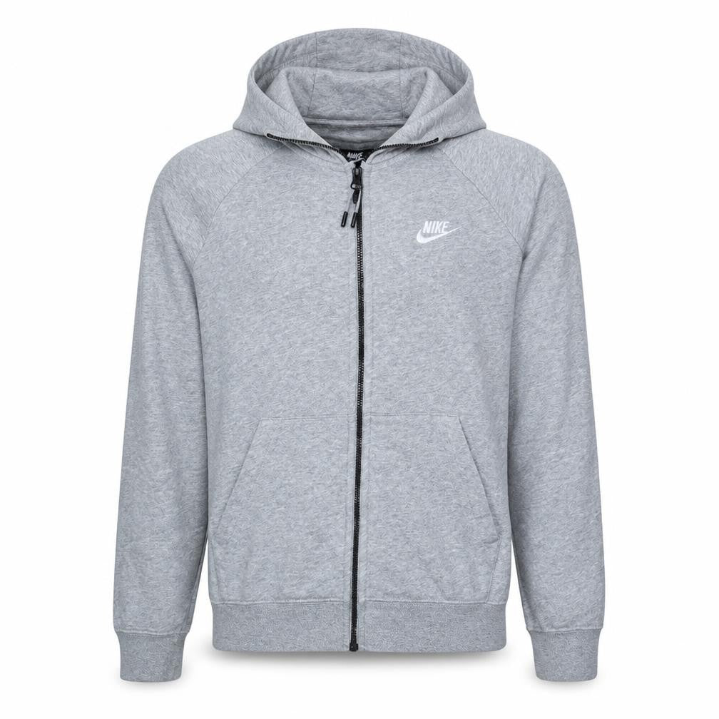 Nike Men's Grey Full Zip Hoodie M Sportswear Logo Sweatshirt