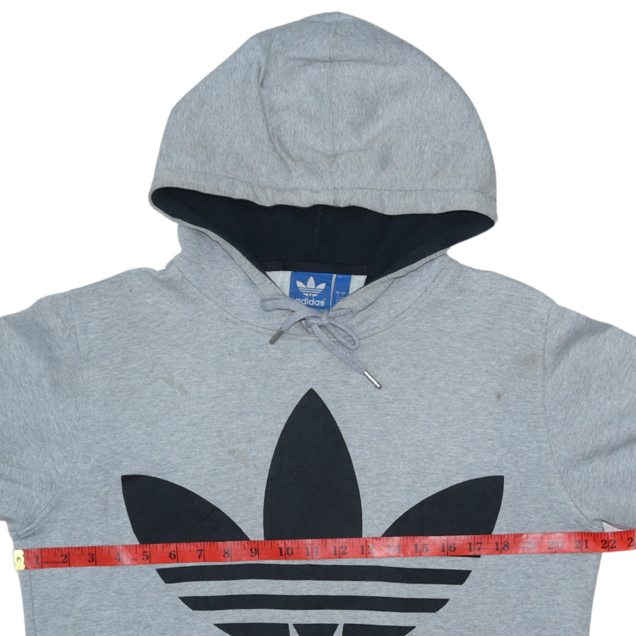 Adidas Men's Grey Pullover Hoodie S Logo Fleece Sweatshirt