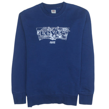 Levi's Men's Blue Graphic Logo Pullover Sweatshirt Size S