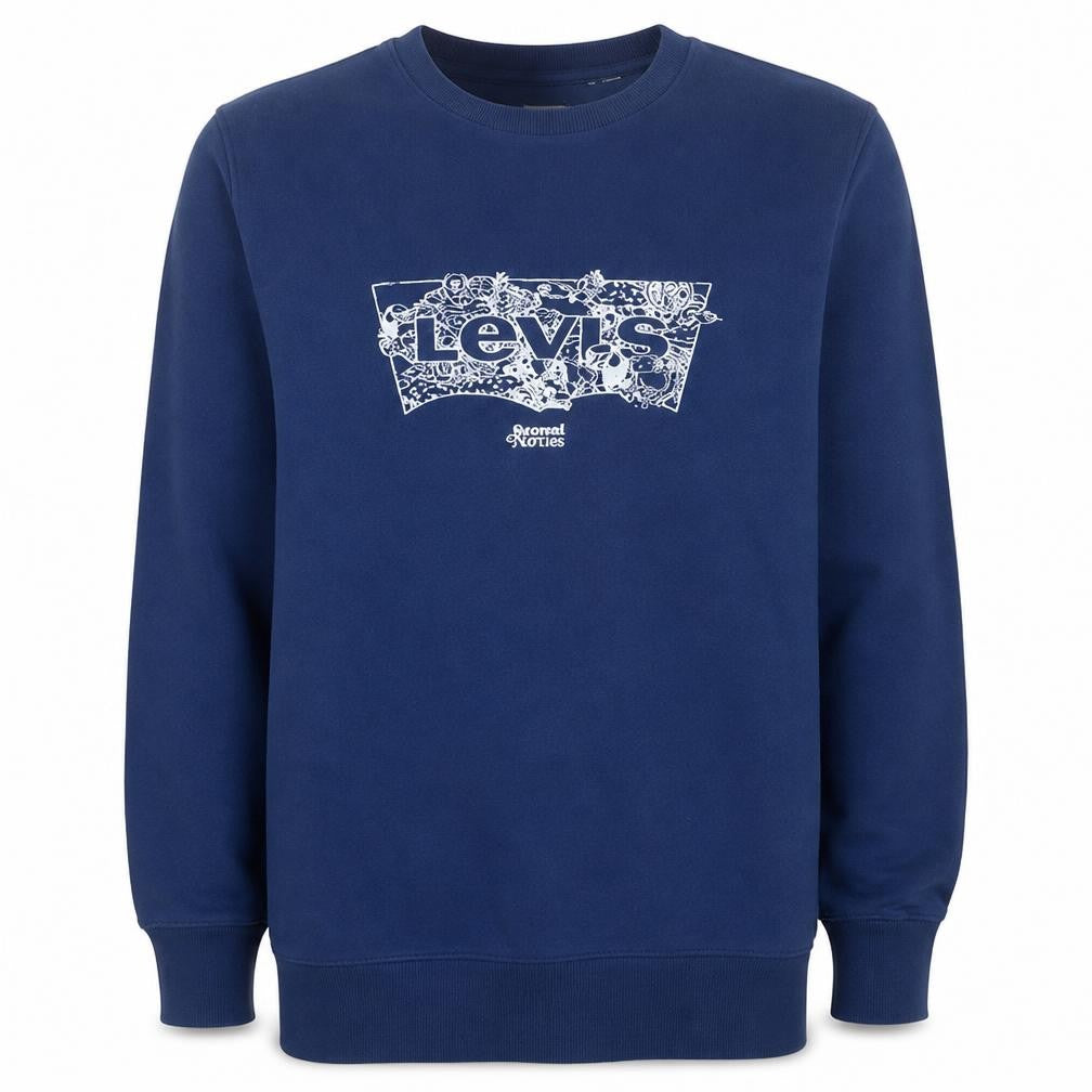 Levi's Men's Blue Graphic Logo Pullover Sweatshirt Size S