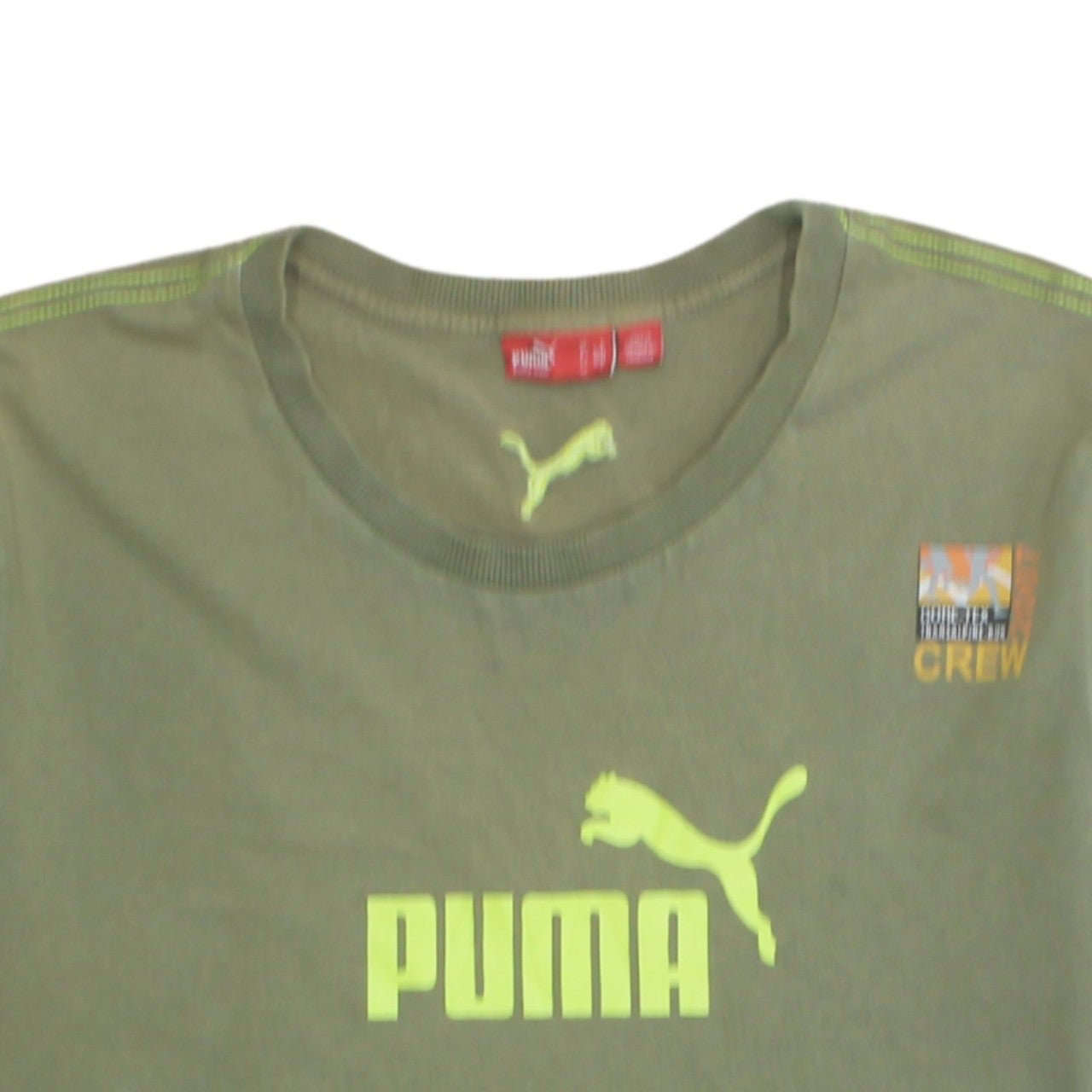 Puma Men's Green Crew Neck Sports Graphic T-Shirt Size L