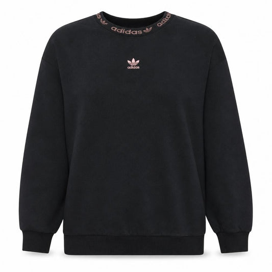 Adidas Womens Black Crew Neck Logo Sweatshirt Size UK 4 Small