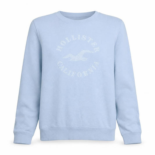 Hollister Men's Blue Logo Pullover Sweatshirt Size L