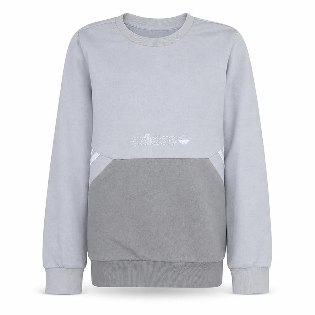 Adidas Boys Grey Colourblock Pullover Sweatshirt 12-13 Years