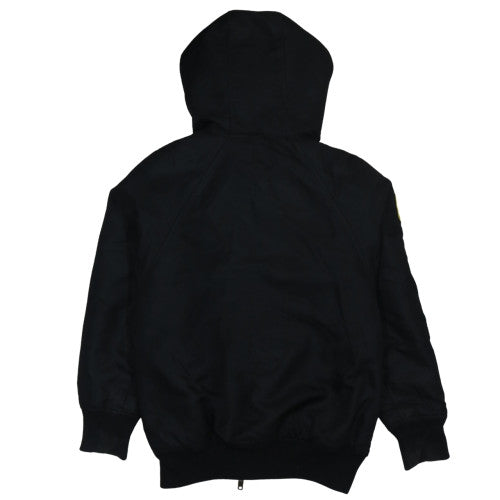 Colloseum Womens Black S Hooded Puffer Jacket with Faux Fur Trim