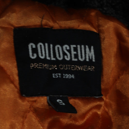 Colloseum Womens Black S Hooded Puffer Jacket with Faux Fur Trim