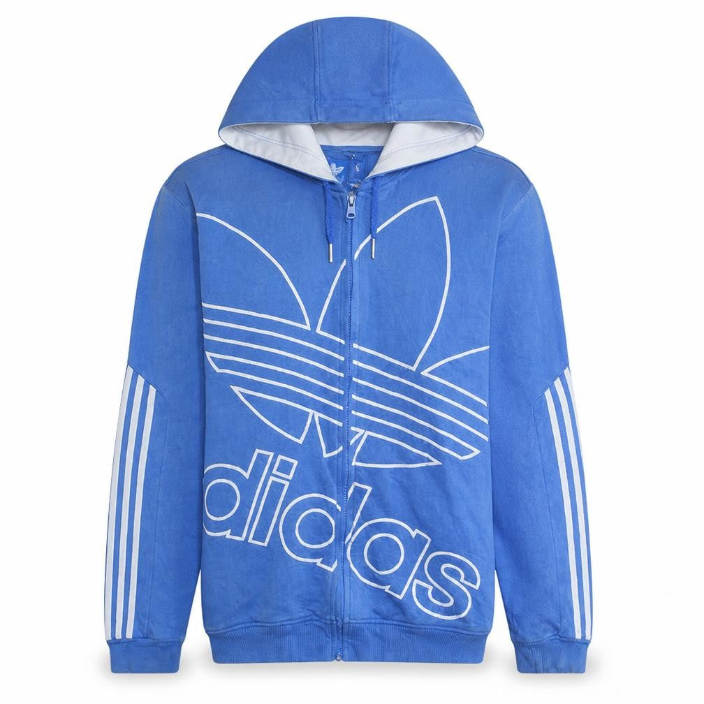 Adidas Mens Blue Full Zip Hoodie M Hooded Sweatshirt