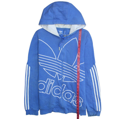 Adidas Mens Blue Full Zip Hoodie M Hooded Sweatshirt