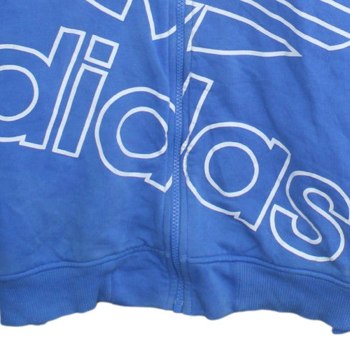 Adidas Mens Blue Full Zip Hoodie M Hooded Sweatshirt