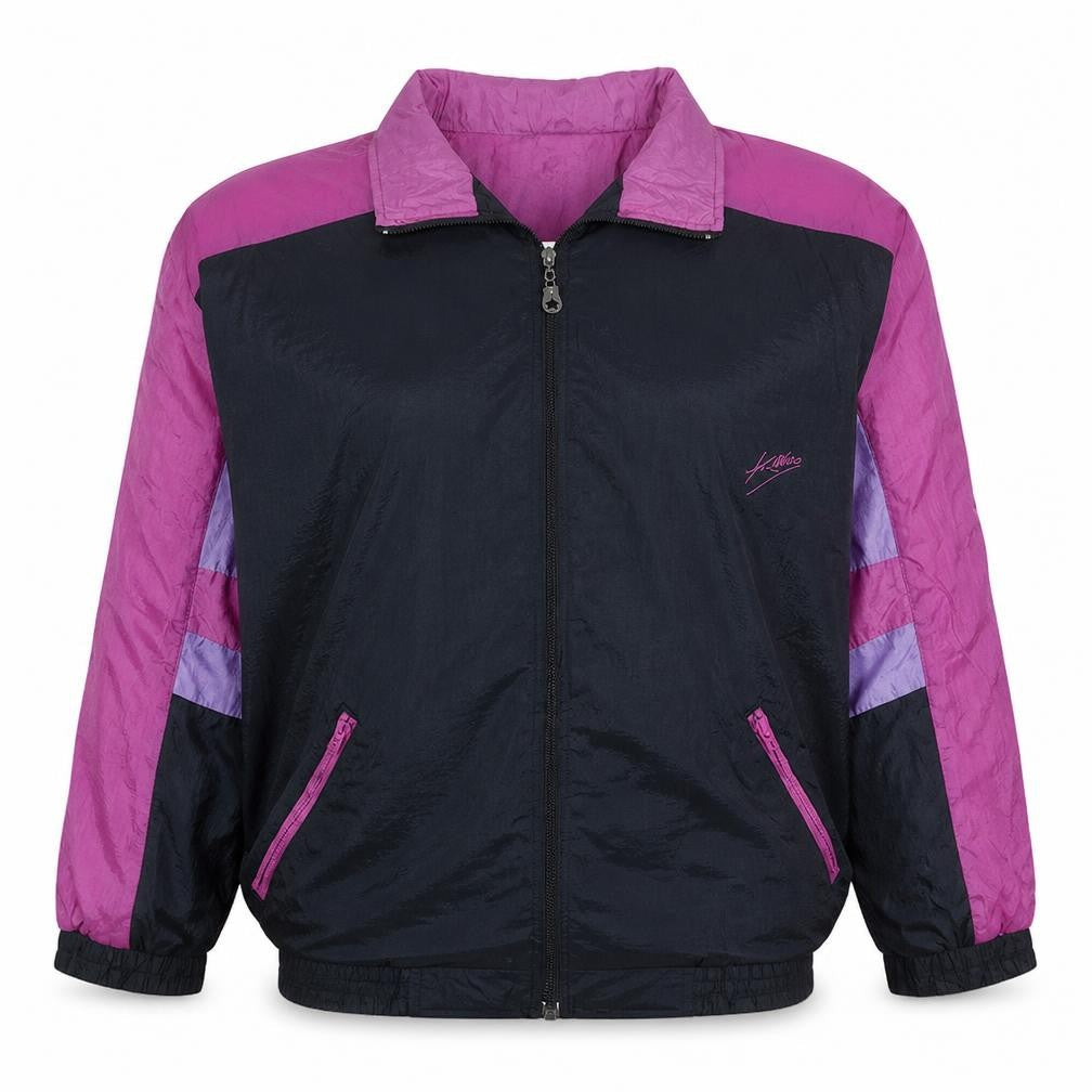 Killtec Women’s Black Pink 90s Windbreaker Jacket Size L