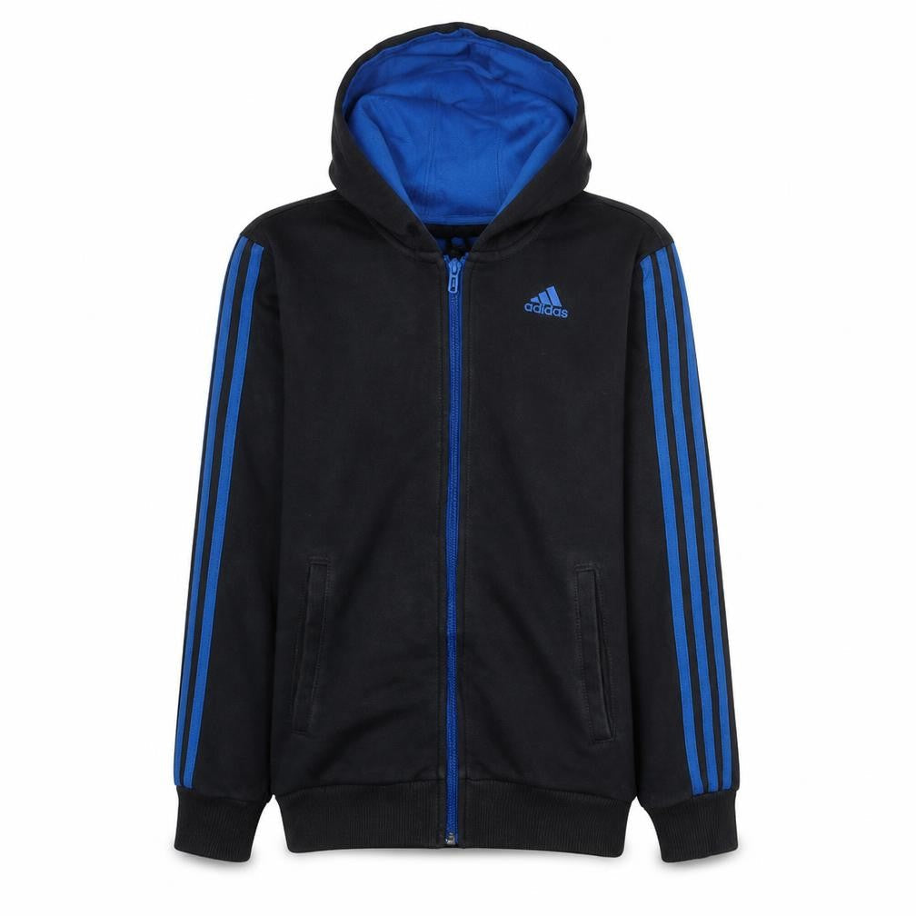 Adidas Men's Black & Blue Full Zip Hoodie Small Classic Style