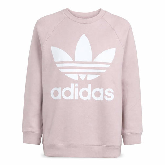 Adidas Womens Pink Crew Neck Logo Pullover Sweatshirt Size 10