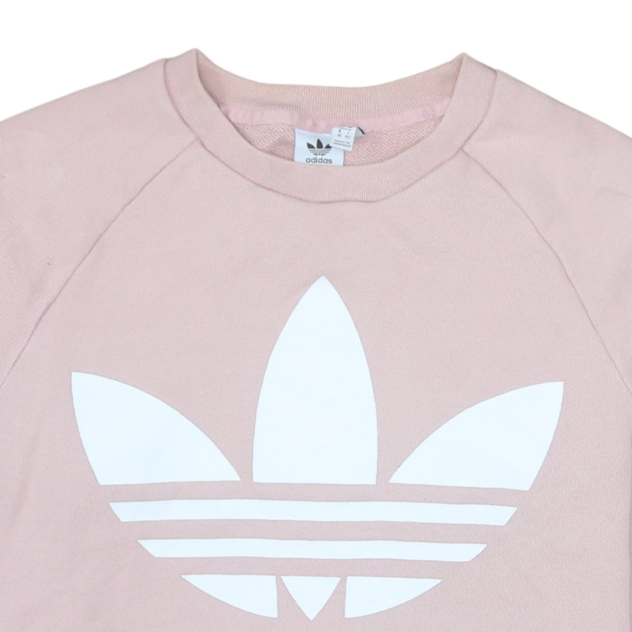 Adidas Womens Pink Crew Neck Logo Pullover Sweatshirt Size 10