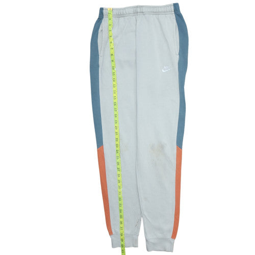 Nike Men's Grey Colourblock Fleece Jogger Trousers Size S Tall