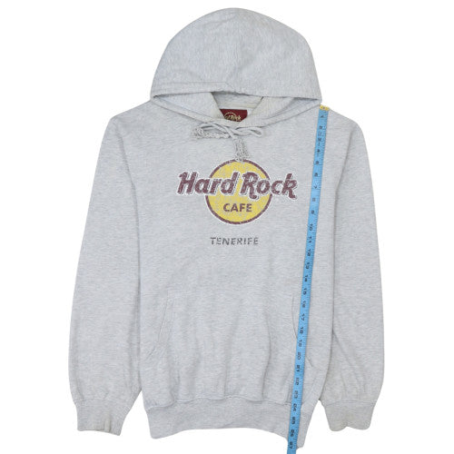 Hard Rock Cafe Men's Grey Pullover Hoodie Large Tenerife Logo