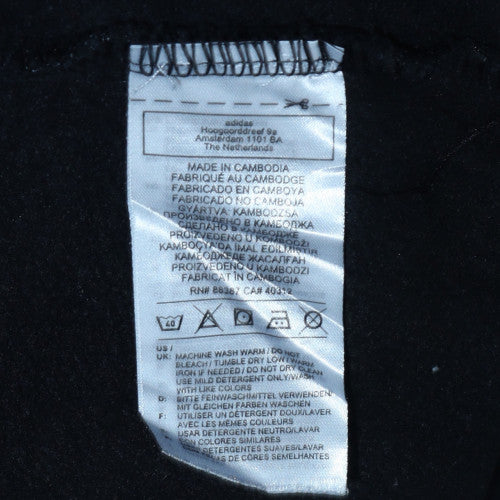 Adidas Mens Black L Pullover Hoodie Fleece Sports Sweatshirt