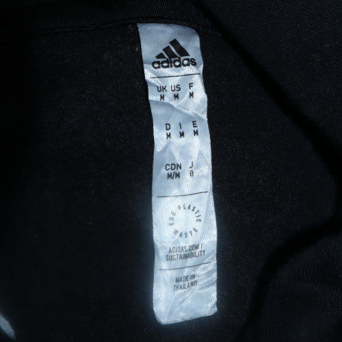 Adidas Mens Black Hoodie Pullover M Logo Cotton Blend