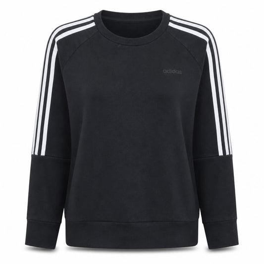 Adidas Women Black Crew Neck Long Sleeve Pullover Sweatshirt Size 14