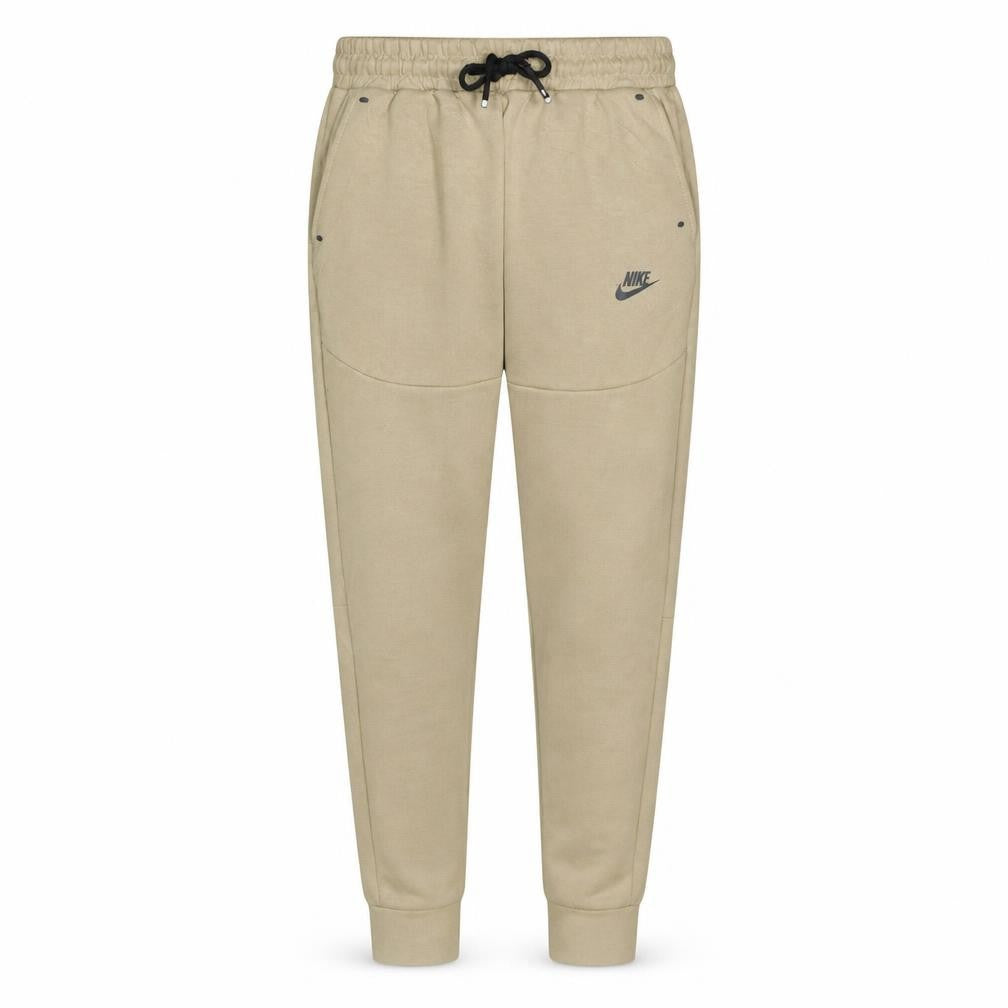 Nike Men Beige Jogger Trousers M Elastic Waist Tapered Fit