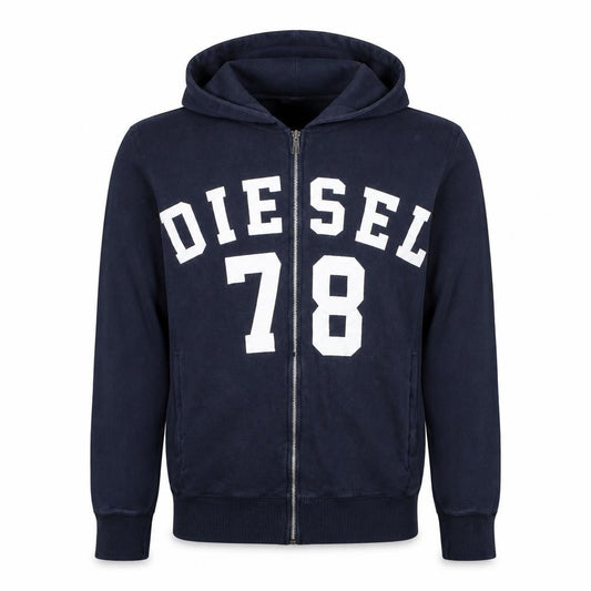 Diesel Men's Blue Full Zip Hoodie Size S College Style