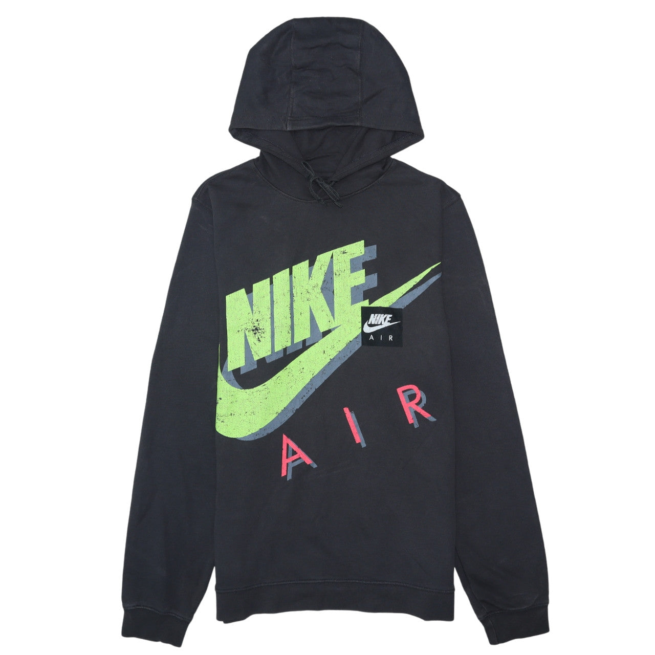 Nike Men's Black Small Pullover Hoodie with Retro Air Logo