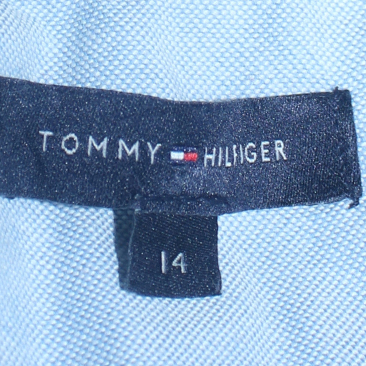 Tommy Hilfiger Womens Blue Striped Polo Shirt Size 14 Cotton