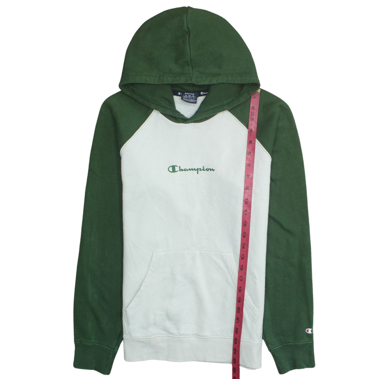 Champion Men's Green Pullover Hoodie Medium Regular Fit Logo