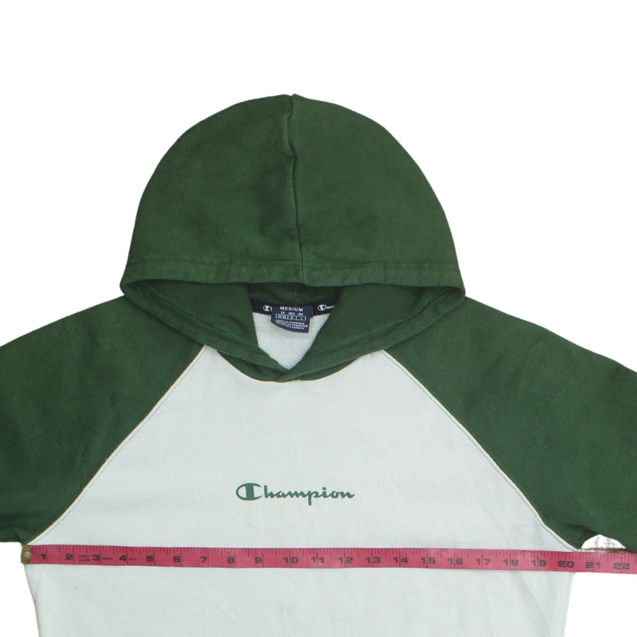 Champion Men's Green Pullover Hoodie Medium Regular Fit Logo