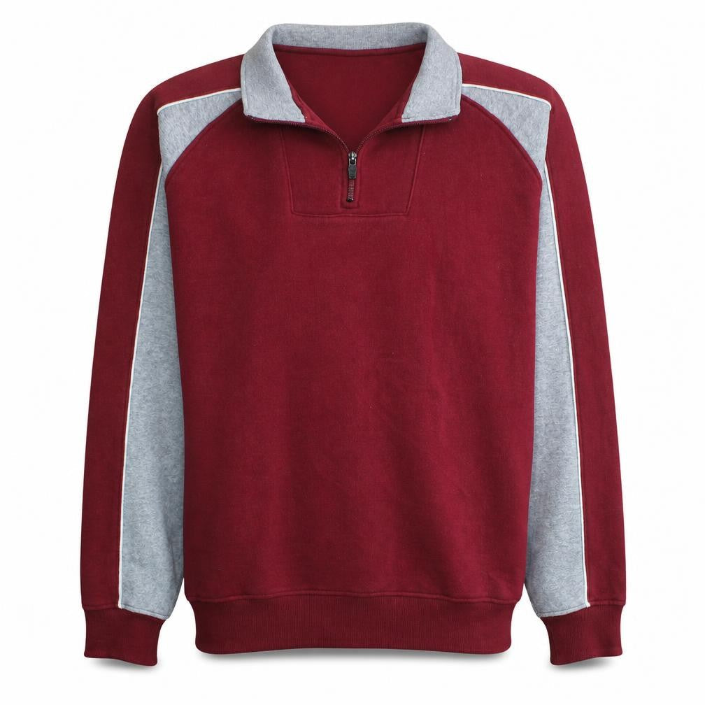 Russell Athletic Men’s Red Grey XL 1/4 Zip Fleece Sweatshirt
