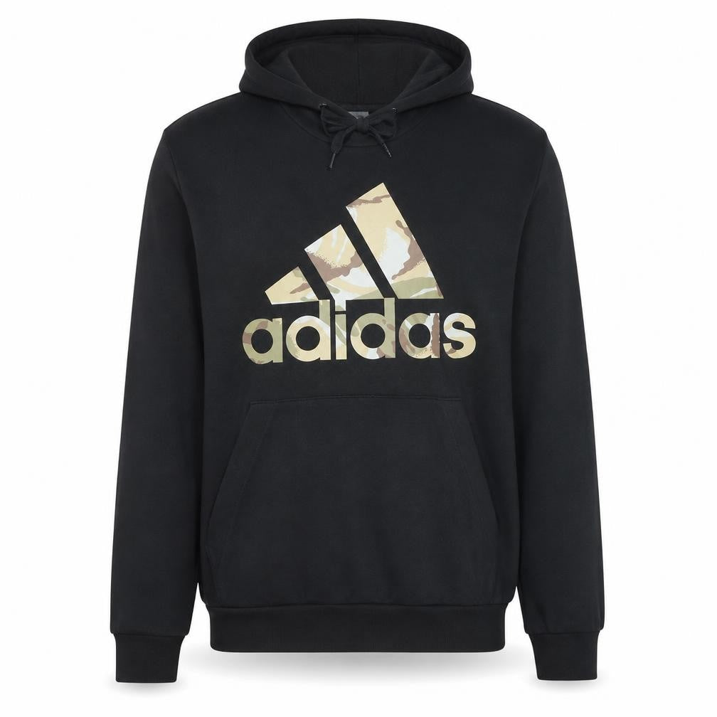 Adidas Mens Black Camo Logo Pullover Hoodie Size M