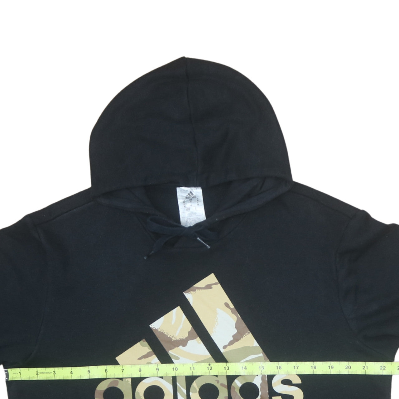 Adidas Mens Black Camo Logo Pullover Hoodie Size M
