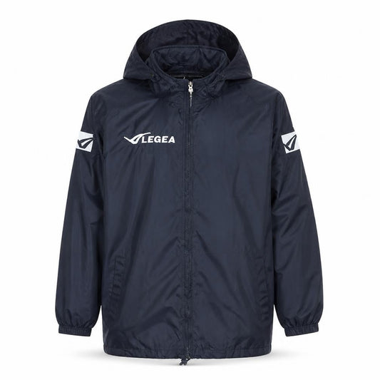 Legea Men's Blue M Windbreaker Hooded Full Zip Sports Jacket