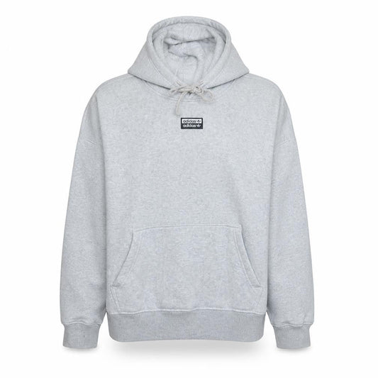 Adidas Women Grey Hooded Pullover Hoodie UK 12 Cotton Blend