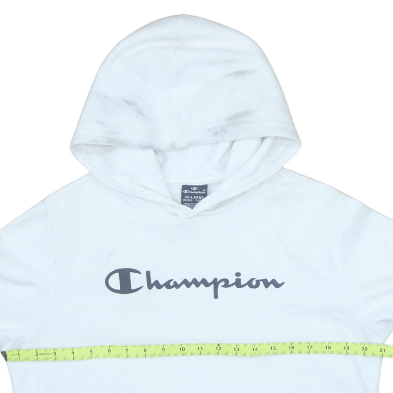 Champion Boys White Pullover Hoodie 2XL Logo Graphic Fleece Sweatshirt