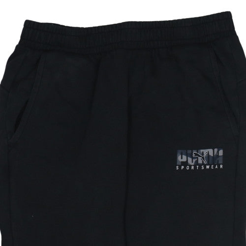 Puma Men's Black Jogger Sweatpants L Elastic Waist Sportswear