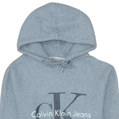 Calvin Klein Jeans Men's Grey Pullover Regular Fit Hoodie S