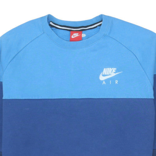 Nike Air Men's Blue Colour Block Sweatshirt Size L Regular Fit