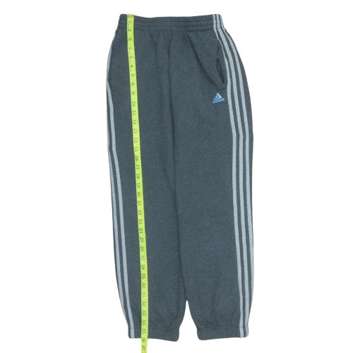 Adidas Boys Grey 11-12 Years Regular Fit Side Stripe Sweatpants