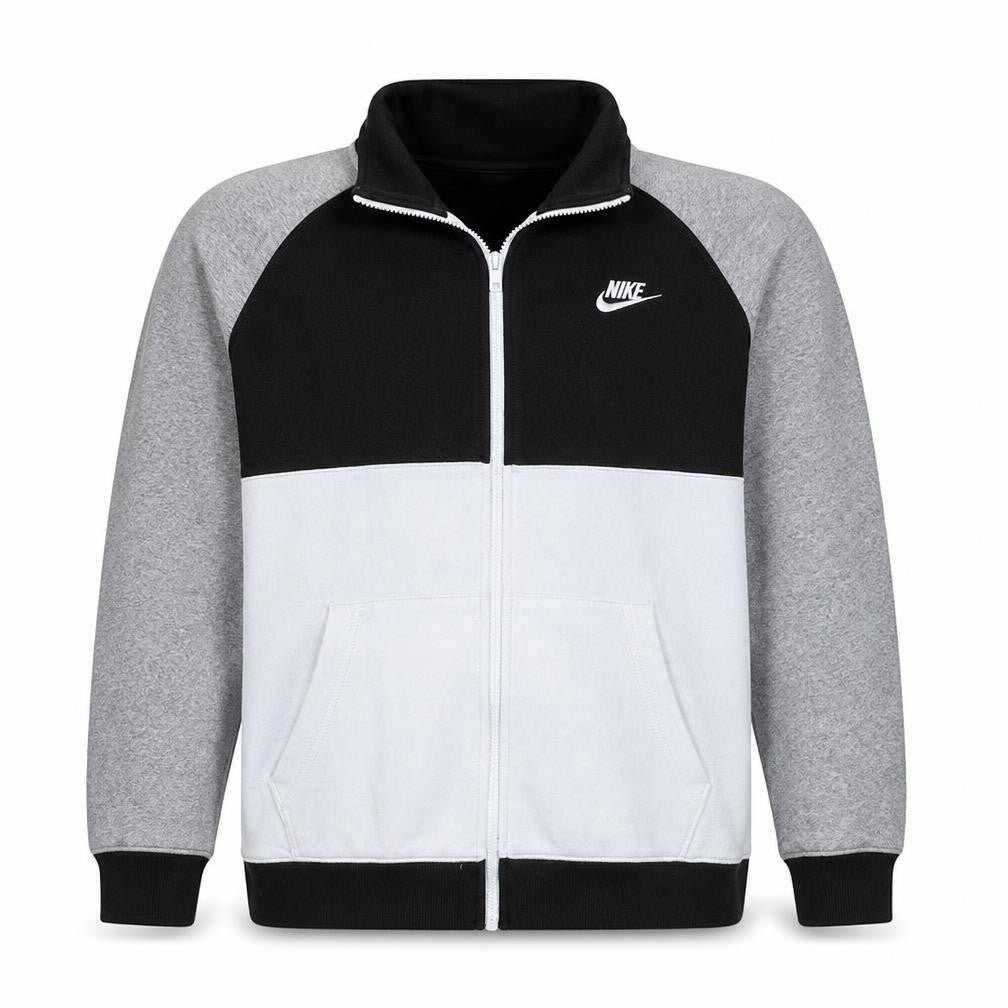 Nike Men's Black Grey White XL Track Jacket Full Zip Colourblock