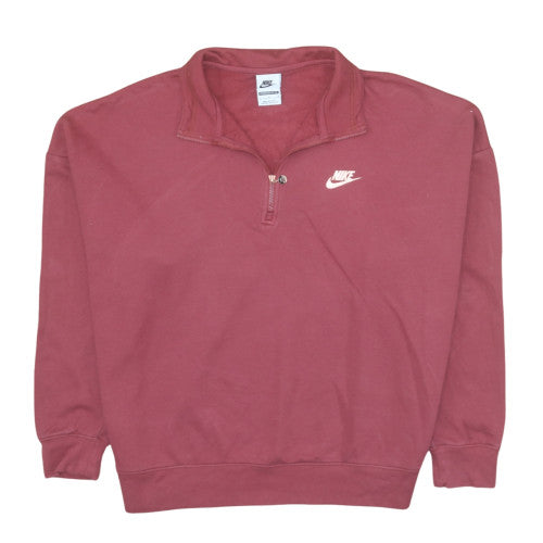 Nike Women’s Burgundy 1/4 Zip Oversized Sweatshirt L