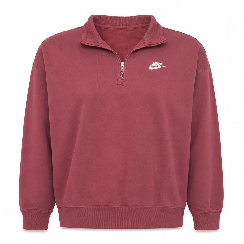 Nike Women’s Burgundy 1/4 Zip Oversized Sweatshirt L