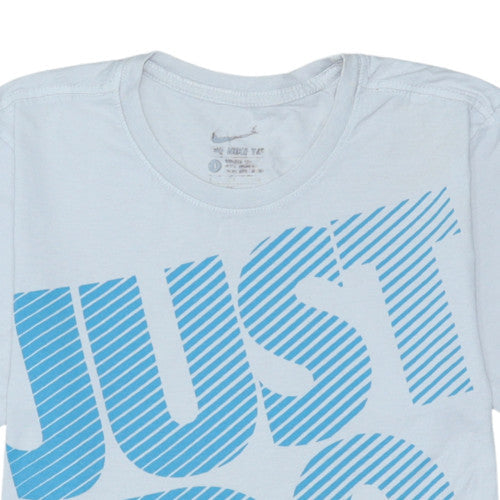Nike Men's Blue Graphic 'Just Do It' Crew Neck T-Shirt Size S