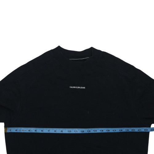 Calvin Klein Jeans Men's Black Small Crew Neck Logo Sweatshirt
