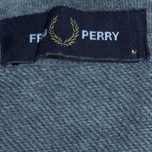 Fred Perry Men's Grey 1/4 Zip Sweatshirt Classic Logo M