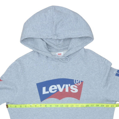 Levi's Men's Grey Pullover Hoodie Medium Graphic Logo Sweatshirt